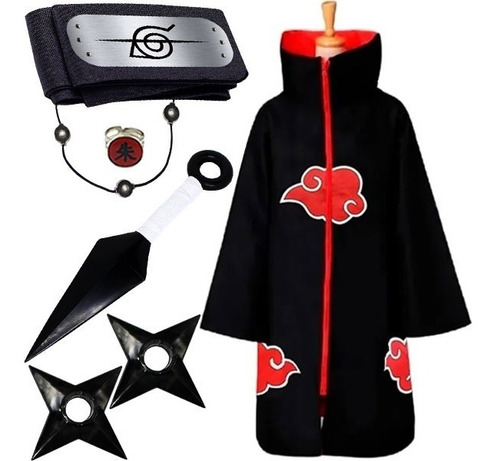 Manto Akatsuki Naruto Kit Infantil Top Itachi