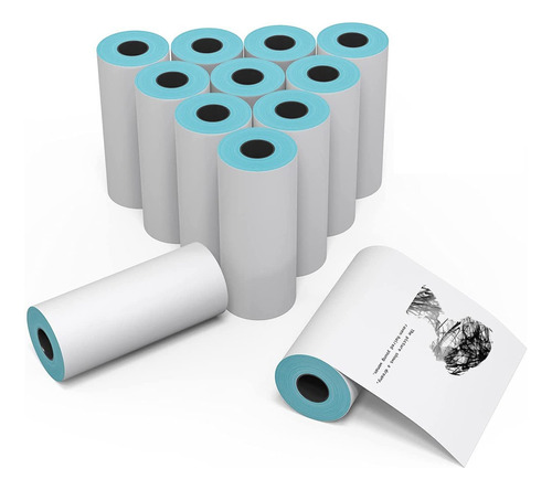 9 Rollos Papel Adhesivo Térmico Continuo Impresora 57mmx30mm