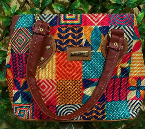 Bolsa Grande Artesanal Acabada En Yute.