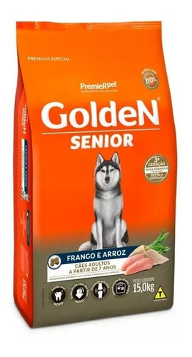 Golden Senior P/ Cachorro Ad. Todos Tamanh Frango/arroz 15kg
