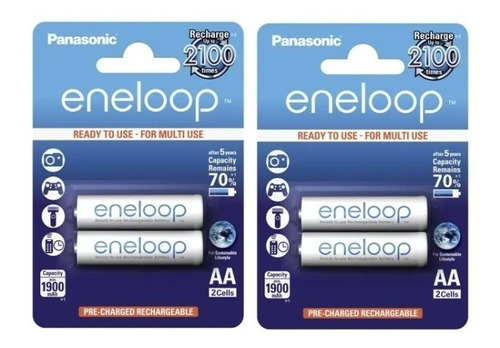 4 Baterias Recargable  Panasonic Eneloop Aa