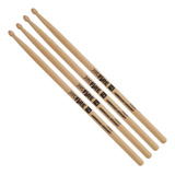 Kit 2 Baqueta Bateria 7a Hickory Ponta Madeira 198 Pro Fire