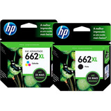 Cartucho De Tinta Hp 662xl Kit C/2 Cores Preto E Colorido