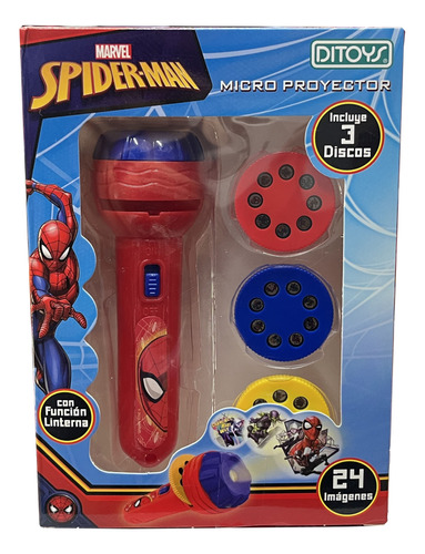 Spiderman Linterna Micro Proyector Ditoys Cod 2587