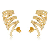 Brinco Zig-zague Ear Cuff Labirinto Banhado A Ouro 18k