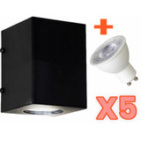 Difusor Luz Unidireccional Aplique X5u + 5 Lámparas Led Gu10