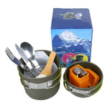 Kit De Cocina Para Camping: Set 13 Piezas Ollas, Cocinilla Y