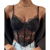 Corset Bustier Encaje Elegante Delicado Sexy Importado Shein