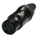 Kit 8 Peças - Plug Xlr Femêa - Preto ( Cannon Femêa )