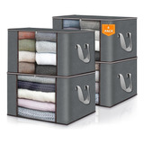 Organizador De Ropa Set 4 Und Almacenar Cobijas Sabanas 60l