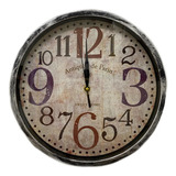 Reloj Pared Grande 30 Cm Con Frente Transparente Analógico