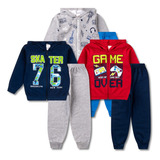 Kit 3 Conjunto Infantil Moletom Masculino Inverno Menino