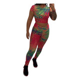 Conjunto  Cropd E Leggings Academia Fitns Env24hs