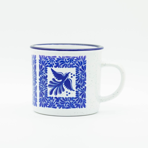 Taza Ceramica Estilo Peltre Talavera Poblana Mexicano Tp2