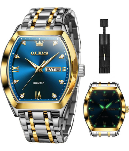 Olevs Relojes Azules Para Hombre Vestido De Negocios Diamant