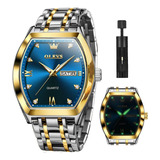 Olevs Relojes Azules Para Hombre Vestido De Negocios Diamant