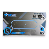 Guante Nitrilo Negro Talla M Premium 5.5gr Caja De 100 Uni