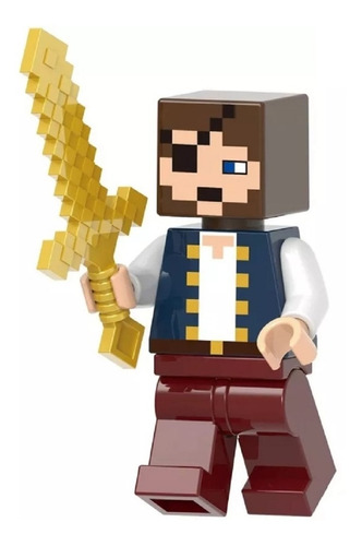 Boneco Pirate Minecraft World Personagem Compatível Lego