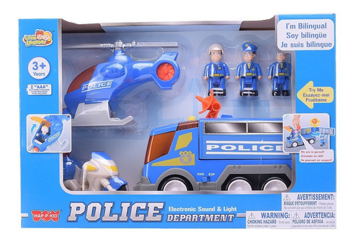 Vehículos De Policía Con Muñecos Accesorios Little Learner Color Azul Personaje Azul