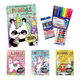 Libros Para Colorear Con Lápices Y Marcadores Pack De 4