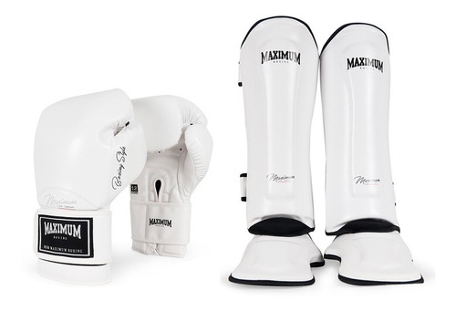 Luva Boxe Muay Thai Classic  + Caneleira Maximum Classic 