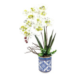 Orquidea Artificial + Vaso Português Tipo Silicone Ceramica