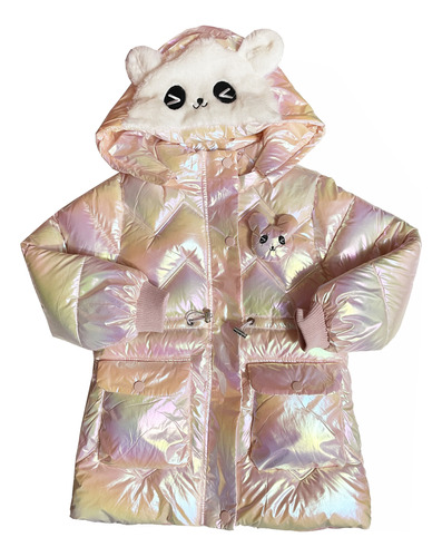 Campera Puffer Inflable Metalizada Niña Preciosa Abrigada!