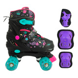 Patines Extensibles  De 4 Ruedas Con Protecciones De Regalo