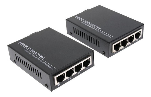 2x Conversor De Fibra Ótica Gigabit Ethernet 1000m Com 4x