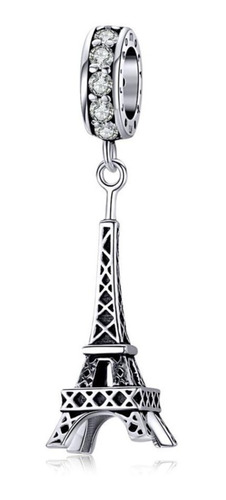 Berloque Torre Eiffel Com Zircônias Em Prata 925 P/ Pandora