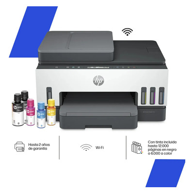 Impresora multifuncional HP Smart Tank 750 Color WiFi Impresión a Doble Cara (ADF) Copiadora y Escáner | Envío gratis