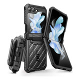 Funda Para Samsung Galaxy Z Flip 5 5g De Doble Capa Con Clip