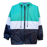 Campera Rompeviento Colorblock Empacable Impermeable Niños