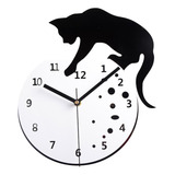 Reloj Colgante Silencioso Reloj De Pared De Gato Sin Peces