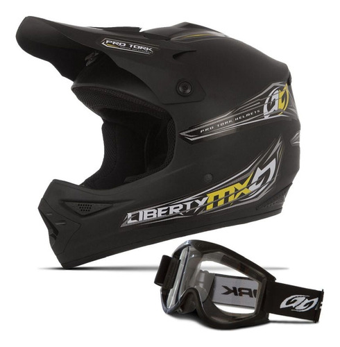 Capacete Motocross Pro Tork Liberty Mx Fosco + Óculos 788