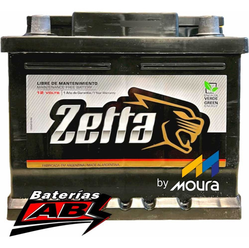 Bateria Para Auto 12x45 Zetta 45 (fabricada X Moura)