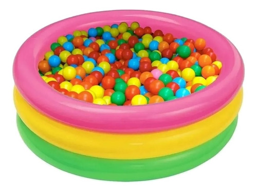 Piscina Inflable + 50 Pelotas Intex 61cm Plástico Bebe Agua