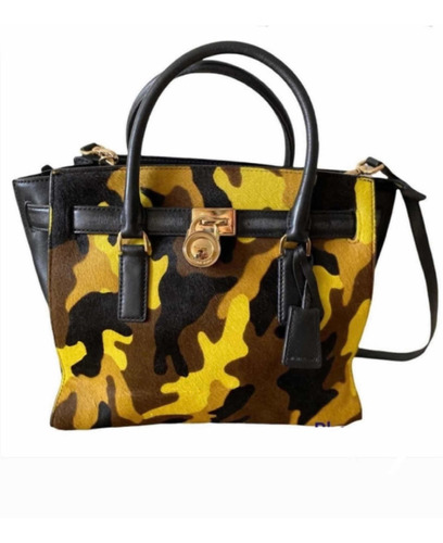 Cartera Michael Kors Cuero Con Pelo Camuflada