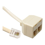 Cable Alargue Extension Telefonico Rj11 2metros Doble Salida