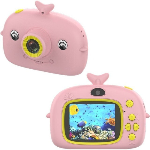 Minicámara Digital Para Niños Animadas Pantalla Hd De 1080p Color Rosa Pálido