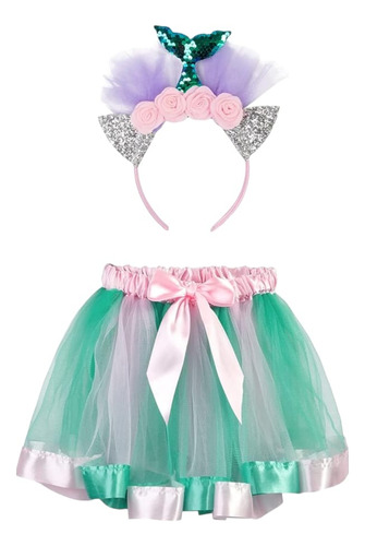 Conjunto Disfraz De Unicornio Para Niña Falda Tutú, Alas Arcoíris Y Diadema S/m, M/l Varios Colores