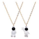 Collar Astronautas Pareja Cadena Acero + Estuche Dayoshop