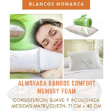 Par De Almohadas Bambú Standar Memory Foam Alta Firme Cómoda