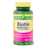 Biotin 10.000mcg Hair/skin/nail Spring Valley® 120softgels