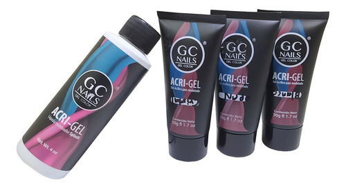 Kit Basico Gel Acrilico Para Modelado Acrigel, Uñas Gc Nails