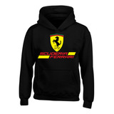 Buzo Capota Scuderia Ferrari Black, Hoddie, Saco F1