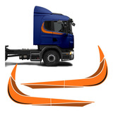 Faixas Scania 2002/2003 Adesivo Laranja Lateral Caminhão