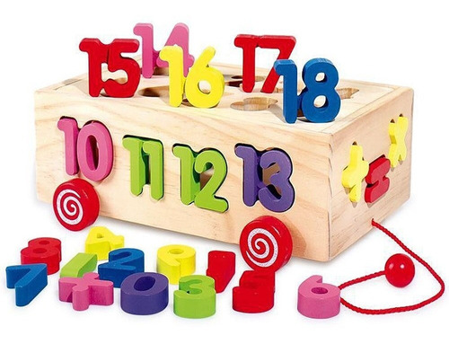 Juego Madera Montessori Carro Arrastre Didactico Fig Encajar