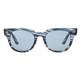 Gafas De Sol Ray-ban Wayfarer Meteor Standard Con Marco De Acetato Color Gloss Striped Blue Gradient Grey, Lente Blue De Cristal Legend, Varilla Blue De Acetato - Rb2168