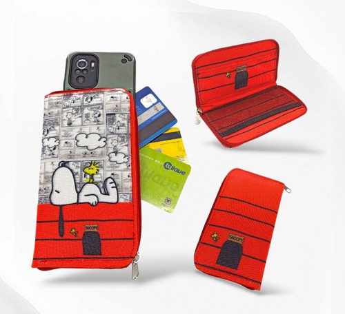 Billetera Dama Portacelular Snoopy Generico Personalizado